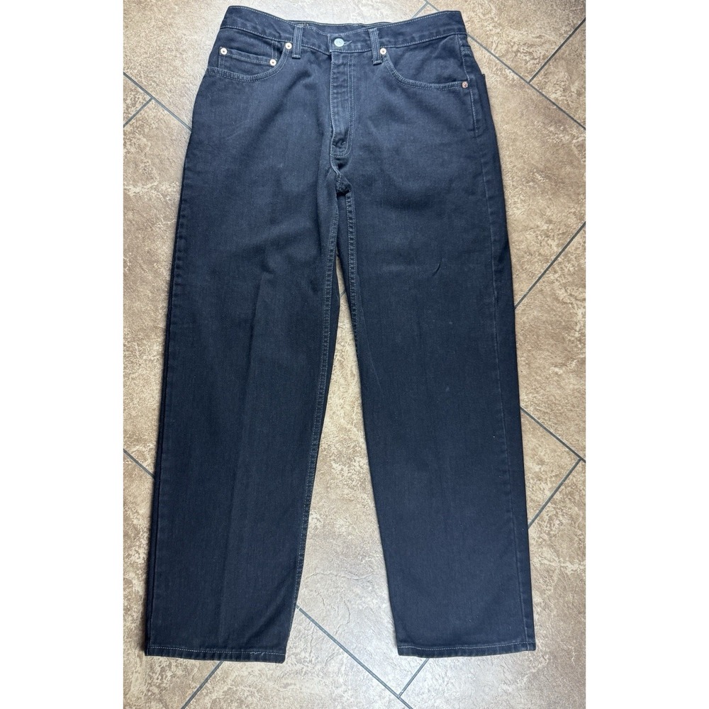 Vintage Levis Black Denim 1990s 505 Jeans Men 34x30 Regular Fit Straight Leg